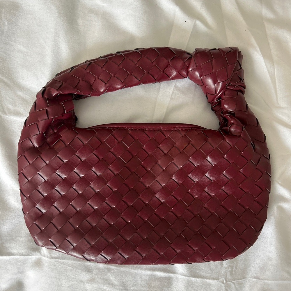 Burgundy woven bag
